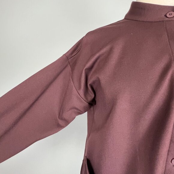 Eileen Fisher Womens Washable Flex Ponte Stand Collar Overshirt Brown size S - Picture 5 of 15